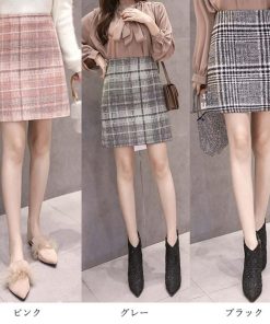 ミニスカート | スカート 台形 レディース スカート ハイウエスト 秋冬 チェック