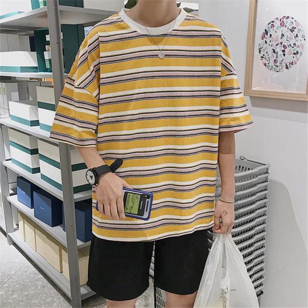 Tシャツ | Tシャツ メンズ 半袖 ボーダー カットソー カジュアル 大きいサイズ 夏新作 サマートップス プレゼント ギフト クルーネック ゆったり 上品