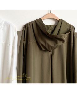 シャツワンピース | チェスターコート ワンピース 着痩せ 春 秋 レディース アウター コーデ 前開き 無地 フリーサイズ 体型カバー ゆったり フード付き ロング丈