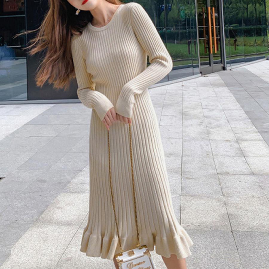 ワンピース | ニットマーメイドフリルワンピ