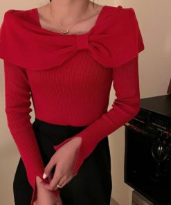 ニット・セーター | ビッグリボンニットトップスレディース秋冬