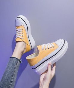 スニーカー | 厚底シューズ キャンバス厚底レディース レースアップ ラウンドトゥ 滑り止めソール ウォーキングシューズ スニーカー スポーツ