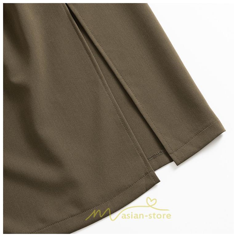 スカート | レディース ロング ミモレ丈 大人 スリット 秋冬 ロング丈 Aライン ハイウエスト 秋冬 無地 着痩せ お出かけ 2022 暖か 通勤 お呼ばれ フェミニン