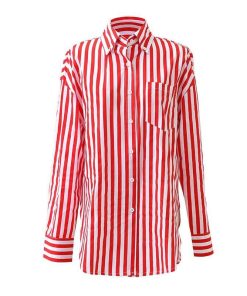 シャツ・ブラウス | 即日発送シャツブラウス レディーストップス ストライプシャツ ビジネスカジュアルウェアシャツ 可愛い 長袖 S M 2020春夏 オフィス通学通勤 XL L 上着