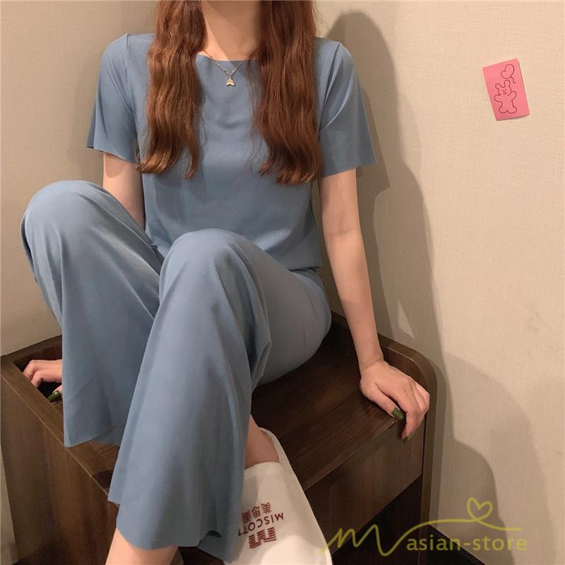 パジャマ ルームウェア | パジャマ レディース 夏 半袖 ルームウェア 涼しい 部屋着 ナイトウェア 寝間着 上下セット 薄手パジャマ 柔らかく軽い薄手の快適Tシャツパジャマ 部屋着