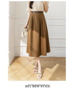 スカート | ロングきれいめ レディース Aラインデート 20代 30代 40代 50代 秋 冬 あったか 通勤 ハイウエスト お出かけ 細見え ベルト付き
