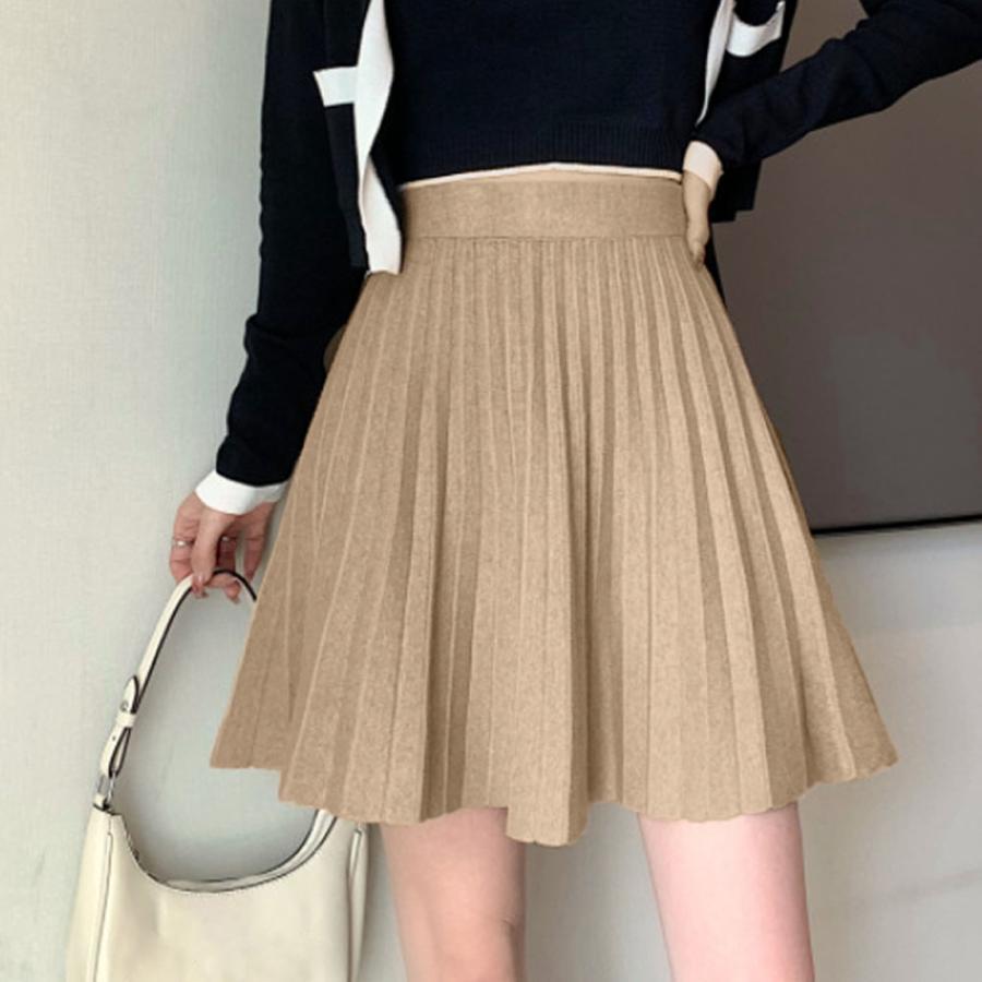 ミニスカート | プリーツスカート 編み レディース 韓国