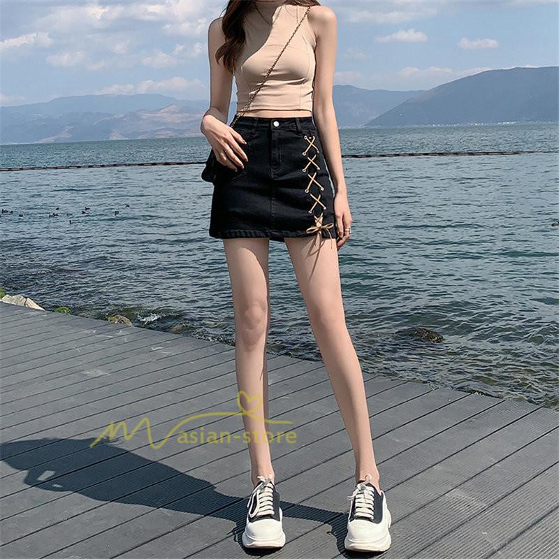 ショートパンツ | スカート風レディースデニムショーパン ハイウエスト 短パン 20代30代40代 カジュアル 通勤通学