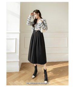 スカート | ロング レディース ロングフレア冬 ミモレ丈 暖かい ボトムス  ロング丈 ベルト付き 2022年秋冬 暖か 通学 通勤 ラシャ