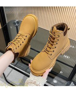 ショートブーツ | レディース ブーティー 太ヒール ブーツ ショートヒール カジュアル レースアップ 歩きやすい コスプレ靴 編み上げブーツ 厚底 ローヒール靴
