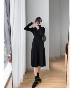 ニットワンピース | ワンピース 春 春服 レディース 長袖 ゆったり 秋 冬 ロング丈 可愛い 2022秋冬 暖か 通勤 おしゃれ デート 20代30代40代50代 女子会 同窓会