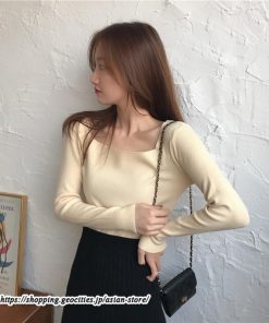 ニット・セーター | カットソー ニット レディース リブニット 長袖 秋冬 春 トップス スリム ストレッチ インナー 無地 長袖ニット 着痩せ 長袖カットソー 通学通勤 プルオーバー