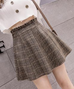 ミニスカート | Skirt ボトムス レディース グレンチェックスカート Aライン 秋冬 フレアスカート