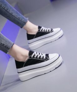 スニーカー | 厚底シューズ キャンバス厚底レディース レースアップ ラウンドトゥ 滑り止めソール ウォーキングシューズ スニーカー スポーツ