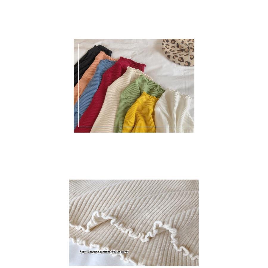 ニット・セーター | カットソー ニット レディース リブニット 長袖 秋冬 春 トップス スリム ストレッチ インナー 無地 着痩せ 通学通勤 長袖カットソー プルオーバー 長袖ニット
