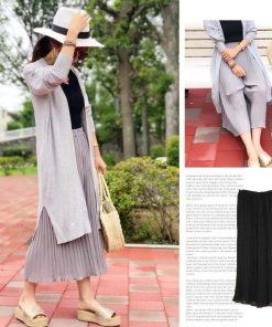 クロップドパンツ | エアリーシフォンガウチョパンツ フリル ミモレ丈 ワイドパンツ プリーツ パンツ