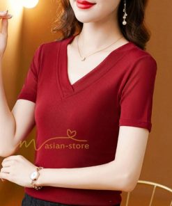 ｔシャツ・カットソー | トップス カットソー インナー Tシャツ レディース 春 カジュアル おしゃれ  女性用 シンプル 無地 20代30代40代50代 カシュクール 上品 着痩せ 夏物 ブラック