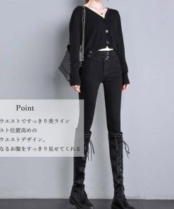 スキニーパンツ | デニムパンツ ハイウエスト 着やせ レディース 美脚見せ ジーパン ジーンズ 細身 ストレッチ ボトムス 韓国風