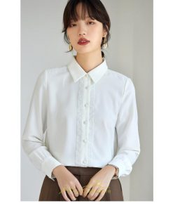 シャツ・ブラウス | ブラウス レディース 長袖 50代 白 シャツ ゆったり トップス きれいめ フォーマル 上品 フェミニン 青 高品質 40代 OL 通勤 フォーマル 20代 30代