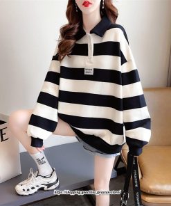パーカー | トレーナー レディース スウェット 大きいサイズ 韓国 トップス 長袖 おしゃれ 体型カバー Tシャツ ボーダー柄 チュニック 送料無料 20代30代40代50代