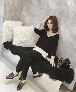 セットアップ | 2点セット ニットセーター レディース 秋 冬 長袖 セーター 上下セット かわいい 20代 30代 カジュアル 40代 ワイドパンツ 着痩せ 50代 新作