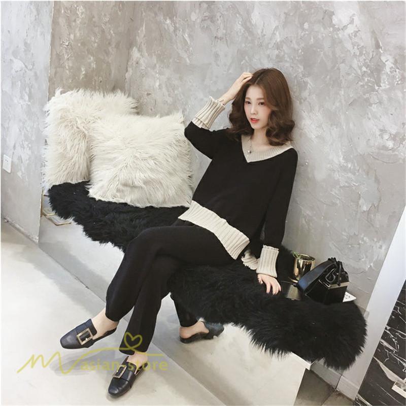 セットアップ | 2点セット ニットセーター レディース 秋 冬 長袖 セーター 上下セット かわいい 20代 30代 カジュアル 40代 ワイドパンツ 着痩せ 50代 新作