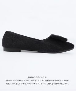 ショートブーツ | もこもこ温かい パンプス 綿毛 靴 ぺたんこ靴 大人 シューズ レディース 通勤 浅口