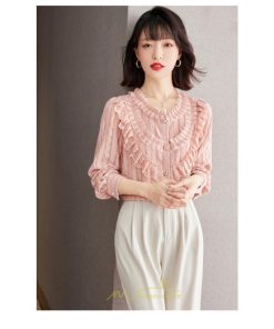 シャツ・ブラウス | ブラウス シャツ レディース トップス ピンク 可愛い レース フォーマル オフィス カジュアル 入学式 入園式 卒業式 卒園式 結婚式 ママ 秋 母 春 冬 通勤