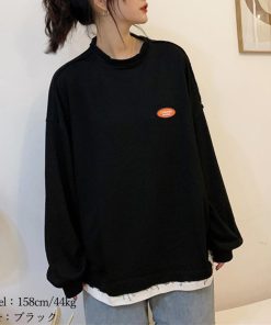 Tシャツ・カットソー | 重ね着風スウェットトレーナー 韓国風