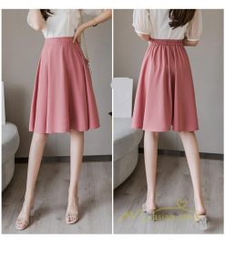 スカート | 膝丈 春秋 無地 フレアレディース ミディアム丈 ペンシルミモレ 黒 大人 20代 30代 40代 上品 OL エレガント 母 ママ