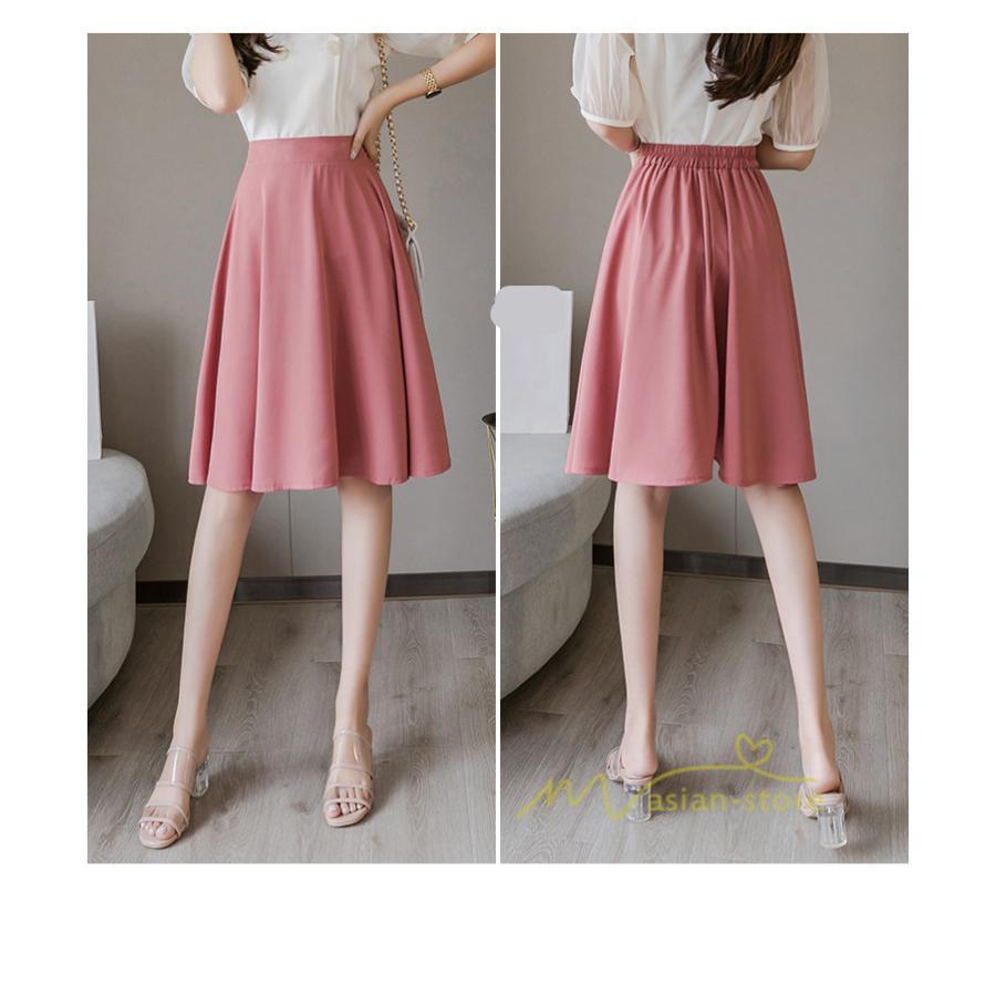 スカート | 膝丈 春秋 無地 フレアレディース ミディアム丈 ペンシルミモレ 黒 大人 20代 30代 40代 上品 OL エレガント 母 ママ