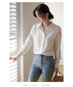 シャツ・ブラウス | ブラウス レディース オフィス 白 ホワイト おしゃれ 長袖 シャツカジュアル 制服 緑 グリーン シフォン 通勤 OL 二次会 上品 お仕事 デート お出かけ 女子会