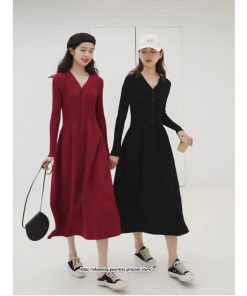 マキシ | ワンピース 秋冬 レディース ニットワンピース 大人 春 長袖 きれいめ ロング ニット フレア 袖あり 大人カジュアル 上品 ニットワンピース