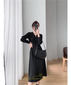 ニットワンピース | ワンピース 春 春服 レディース 長袖 ゆったり 秋 冬 ロング丈 可愛い 2022秋冬 暖か 通勤 おしゃれ デート 20代30代40代50代 女子会 同窓会