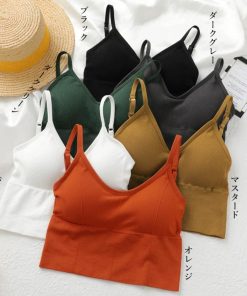 キャミソール | リブレディース 下着 カップ付き タンクトップ インナー ショート丈 Uオープンバック ベアトップブラ 春夏