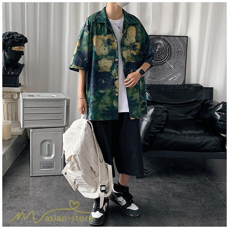 シャツ | ライトアウター メンズ メンズサマープリント カッコウイイ 夏服 新作 カジュアル レトロ風 上品 ワイドゆったり 大きいサイズ