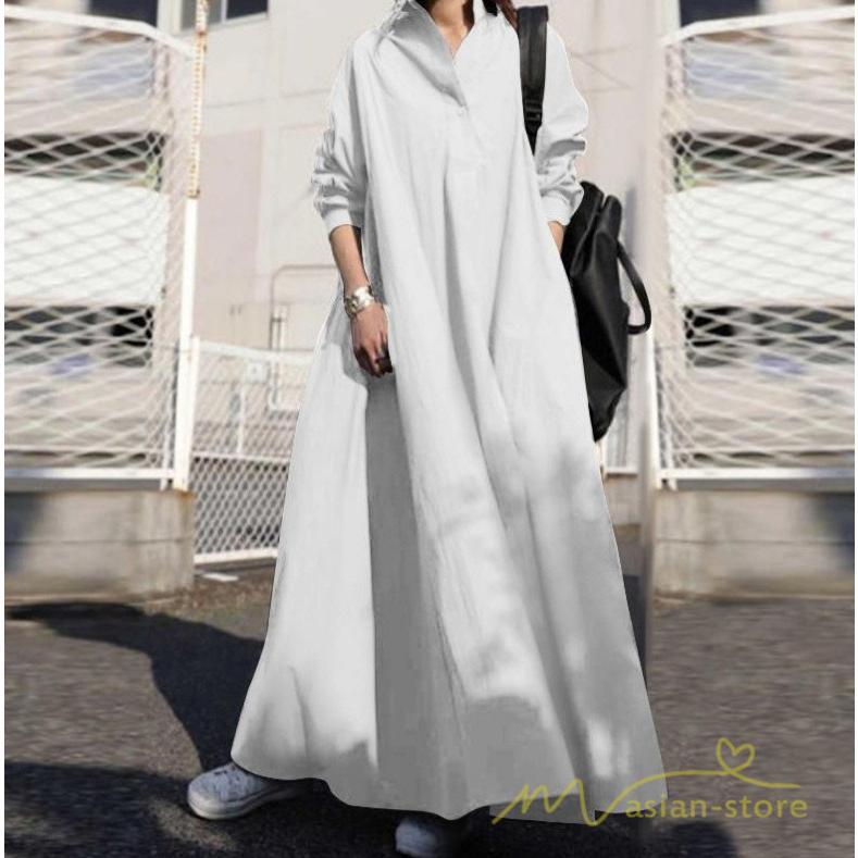 マキシ | シャツワンピ ワンピース レディース 秋 ロングワンピース シャツワンピース マキシワンピース 秋冬 通勤着 可愛い ゆったり 30代 40代 体型カバー 50代 20代