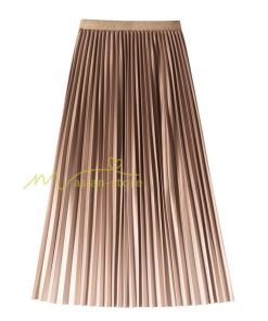 スカート | プリーツロングミモレ丈 グラデーションAラインウエストゴム ハイウエスト 秋冬 無地 ゆったり 大人 通学通勤