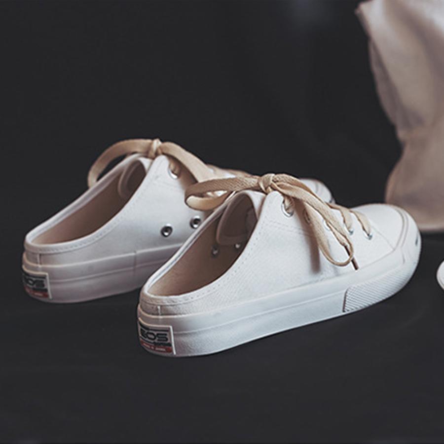 シューズ | スニーカー キャンバス 歩きやすい スリッポン かかとなし ローカット レディース スニーカー 春夏 美脚 スニーカー