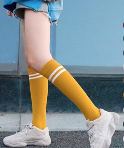 ストール | レディース 2本ライン 通学 ボーダー 靴下 無地 ロングソックス 靴下 綿 ハイソックス