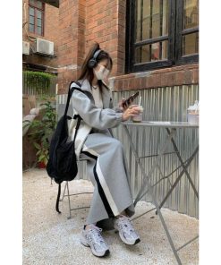 スカート | スウェット秋冬 レディース ドッキング ロングジャケット パーカー スウェット アウター 無地 ボトムズ 運動 ウエストゴム ジップアップ