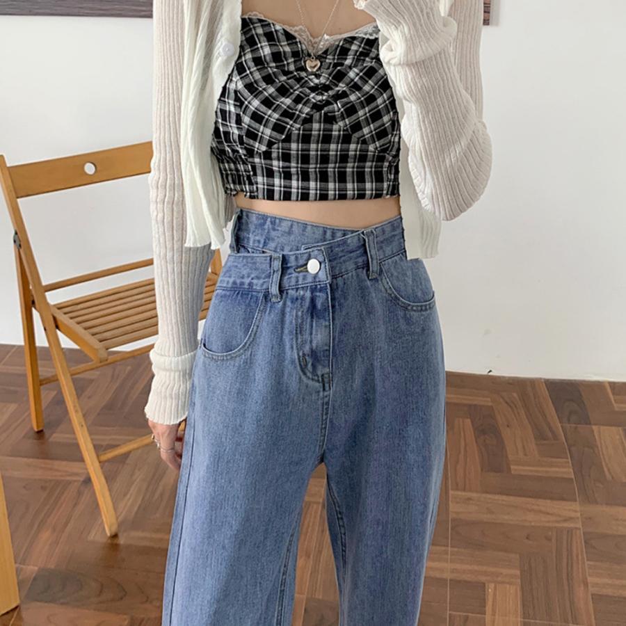 デニム | ストレートデニムパンツ ハイウエスト美脚