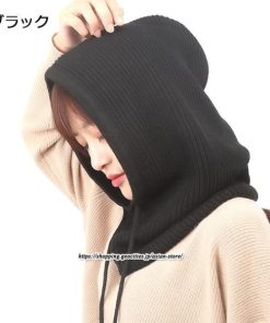 レディース | ニット帽子 ウール帽子 ウール混紡 フード ネックウォーマー ニットキャップ スキー帽子 耳カバー 男女兼用 冬 2022新作 あったか 防寒対策