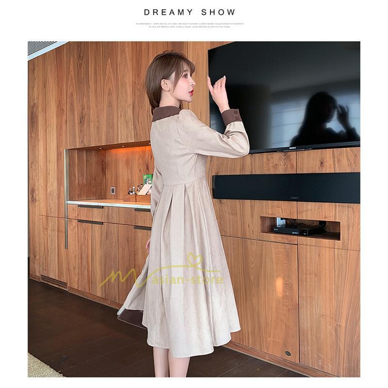 ミディアム | ワンピース レディース おしゃれ ロングワンピ 40代 50代 膝丈ワンピース 韓国風 着痩せ 大人可愛い 通勤 秋服 カジュアル 春夏 20代30代 レトロ風 上品 二次会