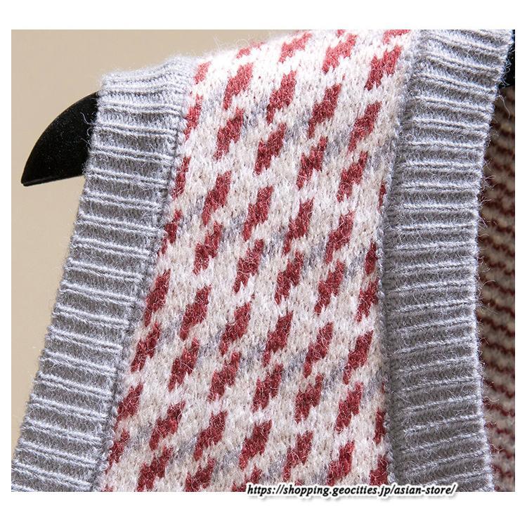 ベスト | ニットレディース トップス Vネック タンクトップ ノースリーブ 袖なし インナー ニット 女ニット 20代30代 重ね着風 レイヤード風 セーター