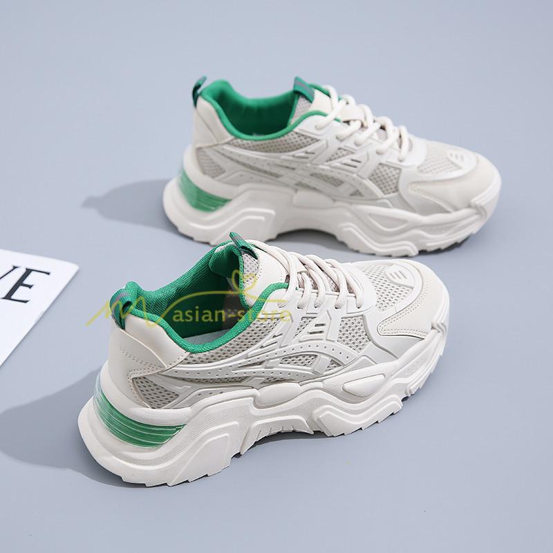 スニーカー | レディース 白 ダッドレディース 厚底 身長アップ ランニングシューズ 通気 厚底シューズ 厚底ダッドスニーカー 軽量 美脚 歩きやすい