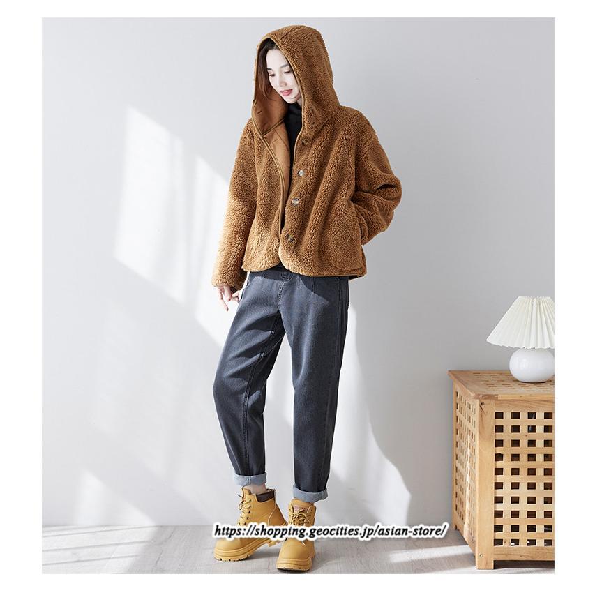 コート・ジャケット | ボアジャケット レディース 秋冬 アウター コート ジャケット ボア 暖かい ふわふわ 厚手 フード付き 長袖 可愛い 送料無料 トップス 無地 大人 30代 20代