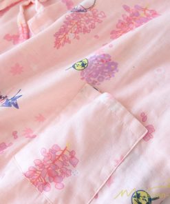 パジャマ ルームウェア | ルームウェア ネグリジェ パジャマ レディース ダブルガーゼ 綿100% ワンピース 長袖 ロング 春 夏 秋 薄手浴衣 バスローブ 花柄 おしゃれ かわいい 寝巻き