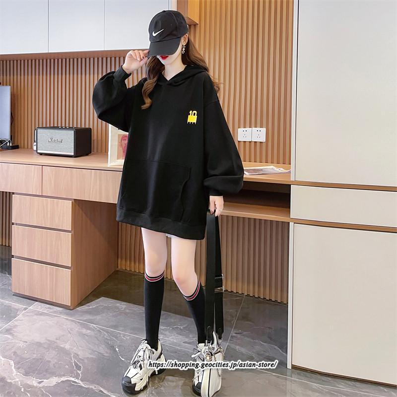 パーカー | レディース 秋 長袖 体型カバー スウェット トレーナー プルオーバー 厚手 後ポケット外し可 トップス 50代 40代 春 30代 おしゃれ 20代 フード