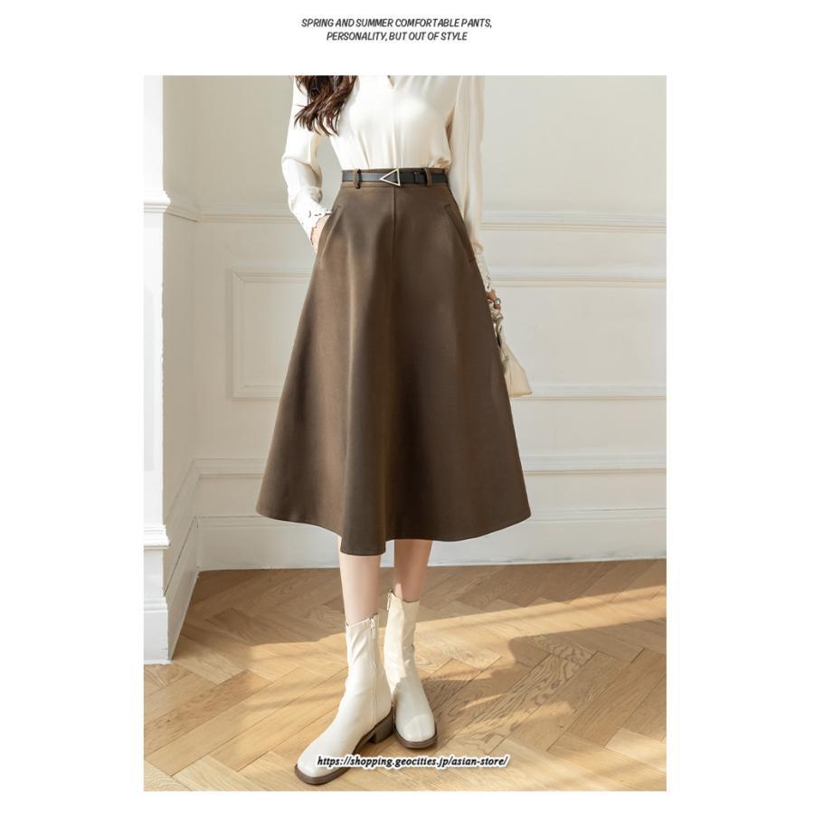 スカート | ロング レディース ロングフレア冬 ミモレ丈 暖かい ボトムス ロング丈 膝下 30代 40代 50代 通勤 ラシャ 暖か 通学 2022年秋冬